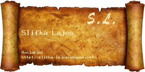 Slifka Lajos névjegykártya